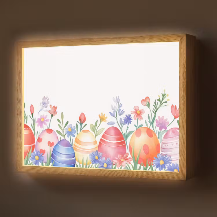 Lightbox - Wandlamp - Bloementuin - Kleurrijk - Eieren — 1