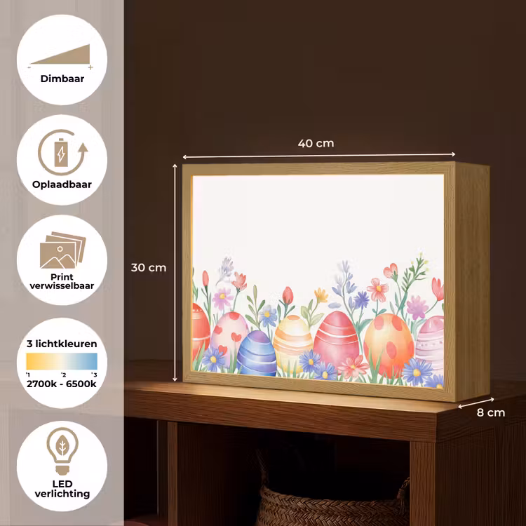 Lightbox - Wandlamp - Bloementuin - Kleurrijk - Eieren — 10