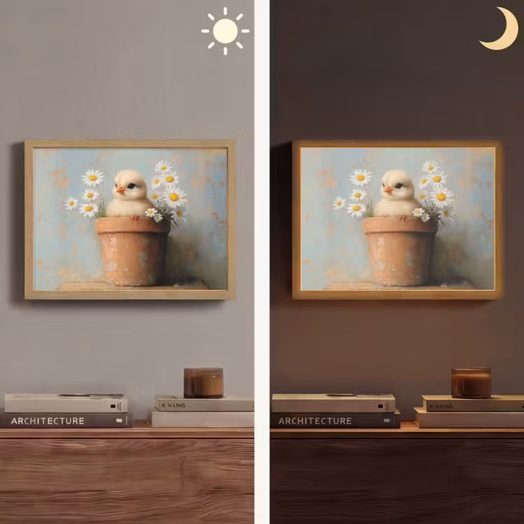 Lightbox - Wandlamp - Bloempot - Kuiken - Bloemetjes — 6