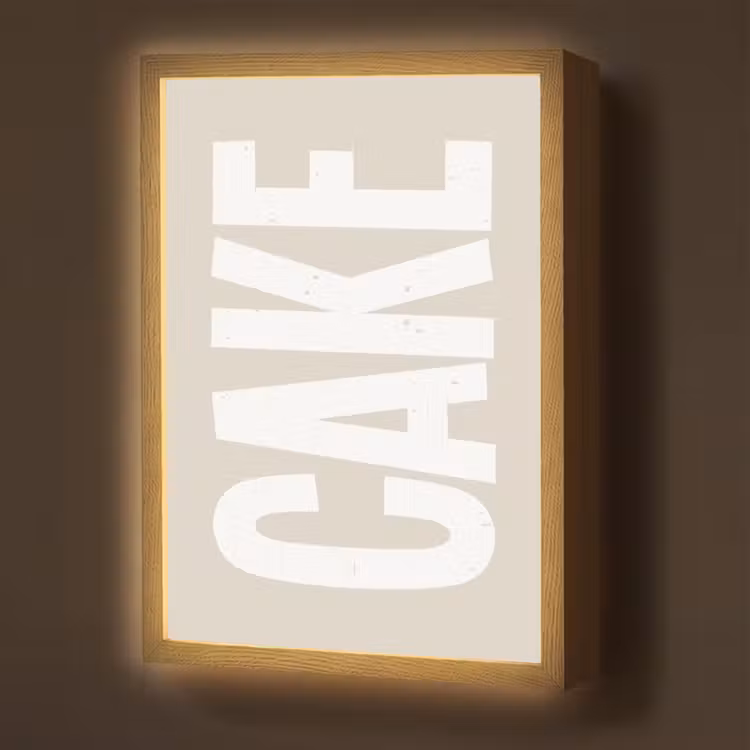 Lightbox - Wandlamp - Cake - Woord - Japandi - Wit — 1