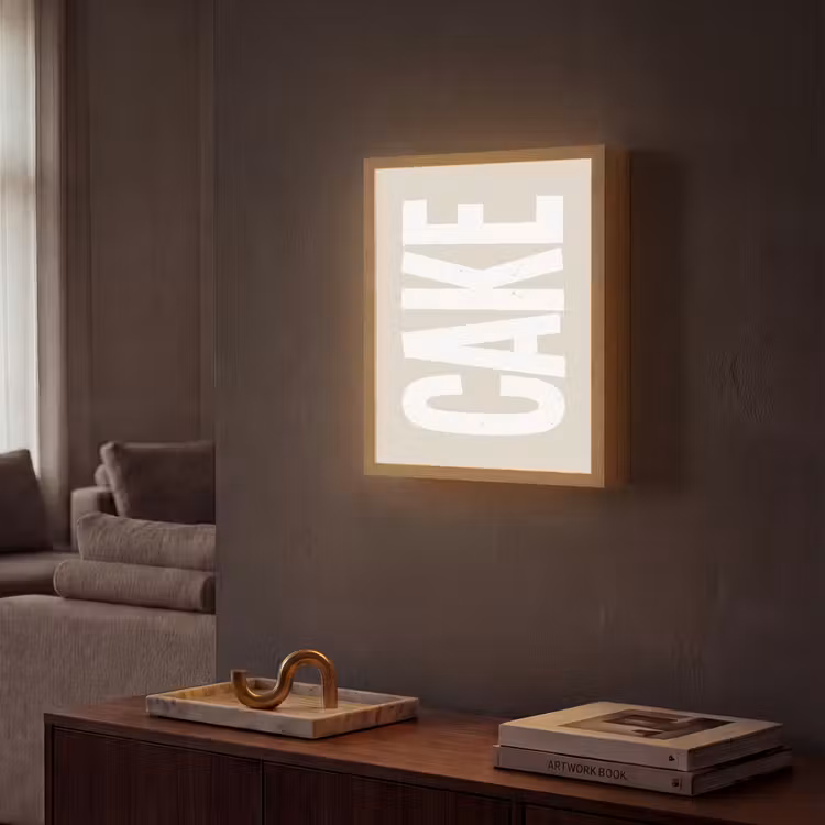 Lightbox - Wandlamp - Cake - Woord - Japandi - Wit — 2