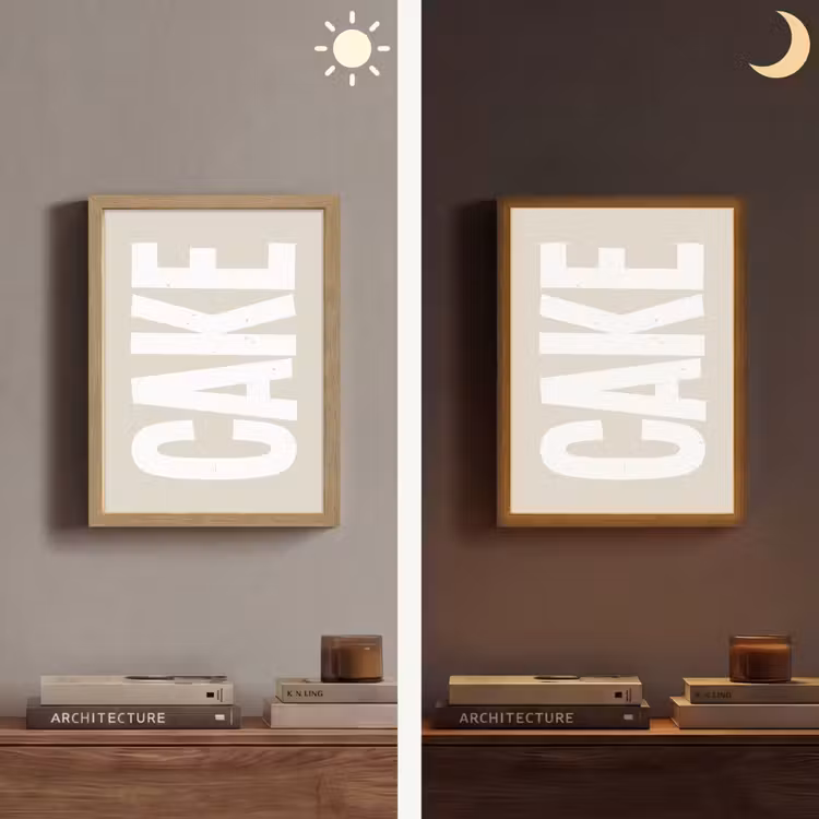 Lightbox - Wandlamp - Cake - Woord - Japandi - Wit — 5