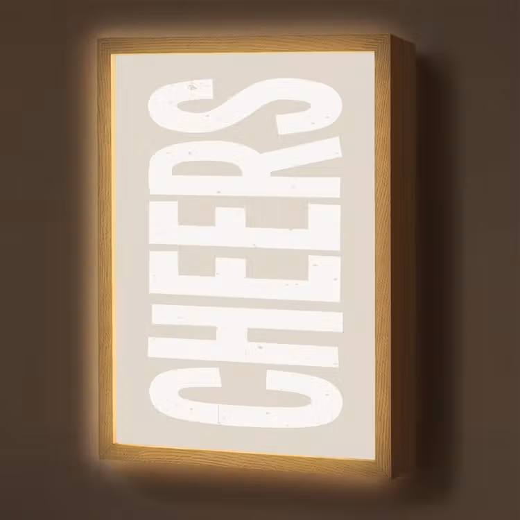 Lightbox - Wandlamp - Cheers - Feest - Japandi - Vintage — 1