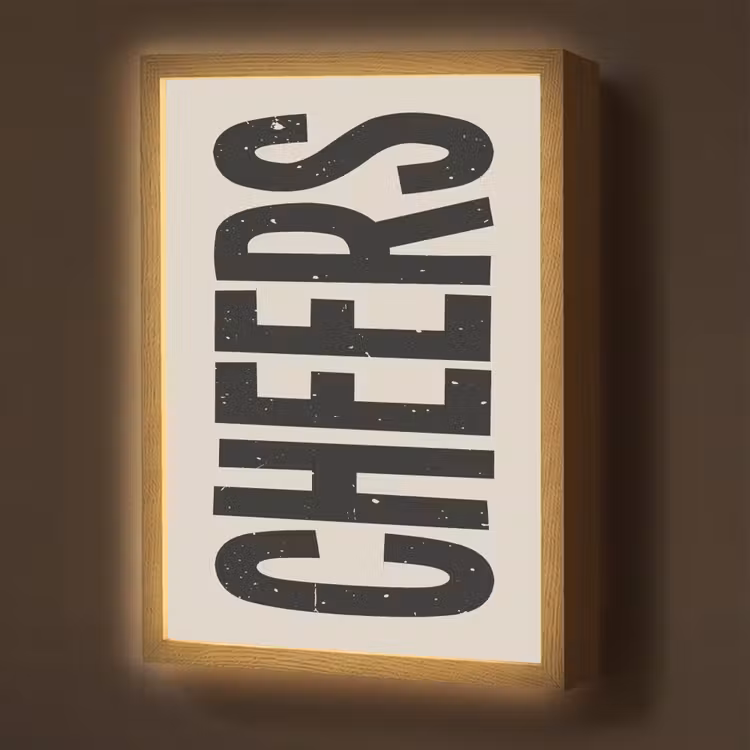 Lightbox - Wandlamp - Cheers - Japandi - Zwart - Letters — 1