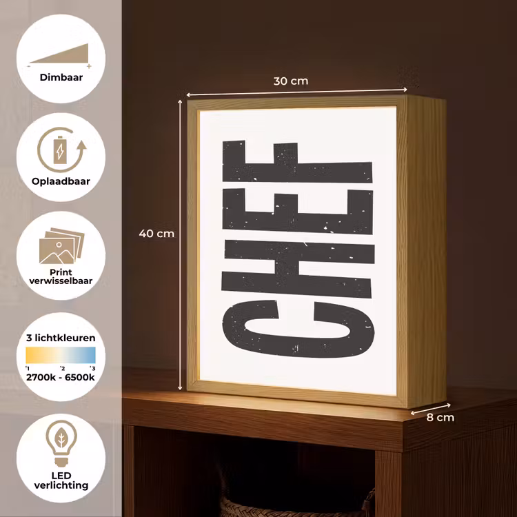 Lightbox - Wandlamp - Chef - Japandi - Decoratie - Vintage — 9
