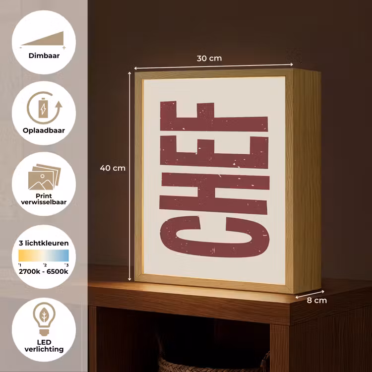 Lightbox - Wandlamp - Chef - Rood - Japandi - Vintage — 9