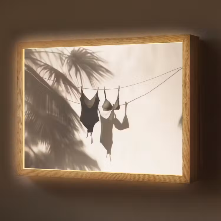 Lightbox - Wandlamp - Badkleding - Palmbomen - Schaduw - Tropisch — 1