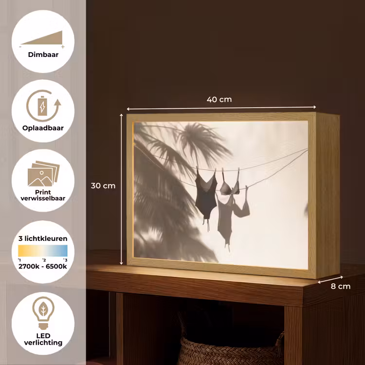Lightbox - Wandlamp - Badkleding - Palmbomen - Schaduw - Tropisch — 10