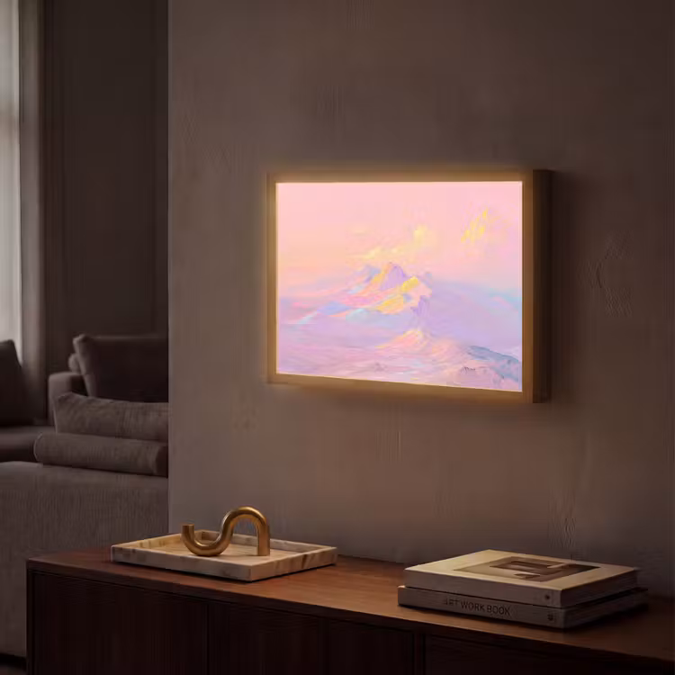 Lightbox - Wandlamp - Bergtoppen - Wolken - Dromerig — 2