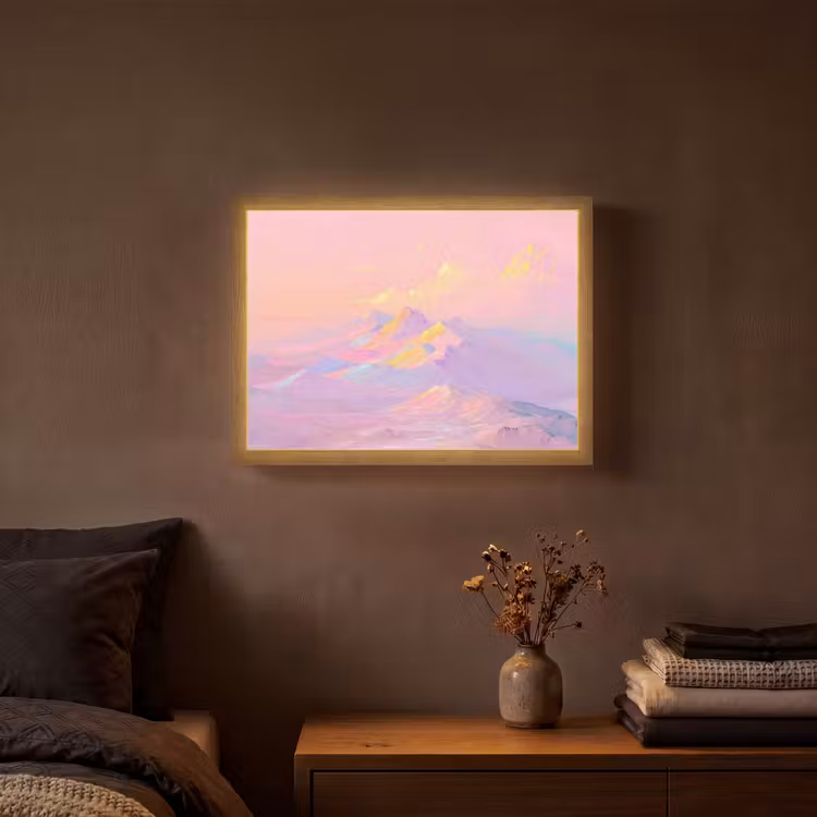 Lightbox - Wandlamp - Bergtoppen - Wolken - Dromerig — 3