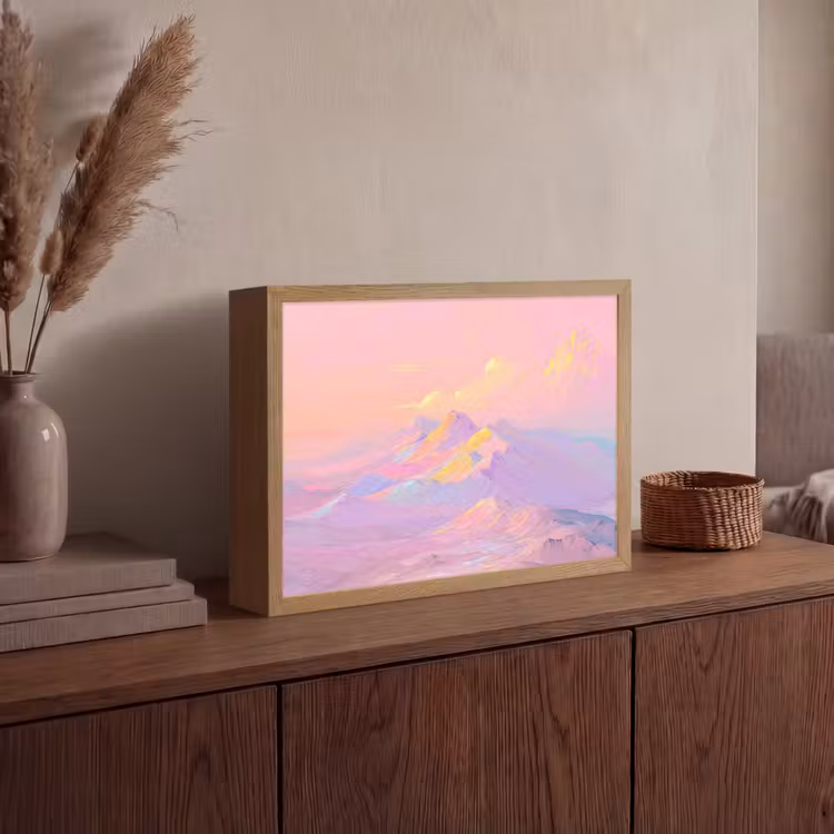 Lightbox - Wandlamp - Bergtoppen - Wolken - Dromerig — 4