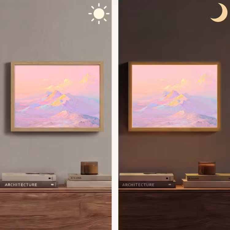 Lightbox - Wandlamp - Bergtoppen - Wolken - Dromerig — 6