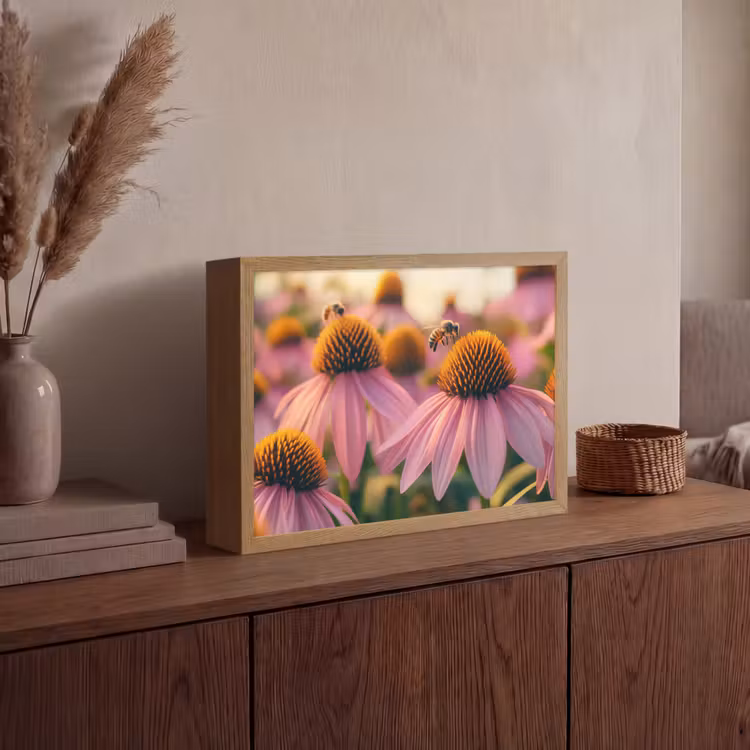 Lightbox - Wandlamp - Bloemen - Paars - Bijen — 4