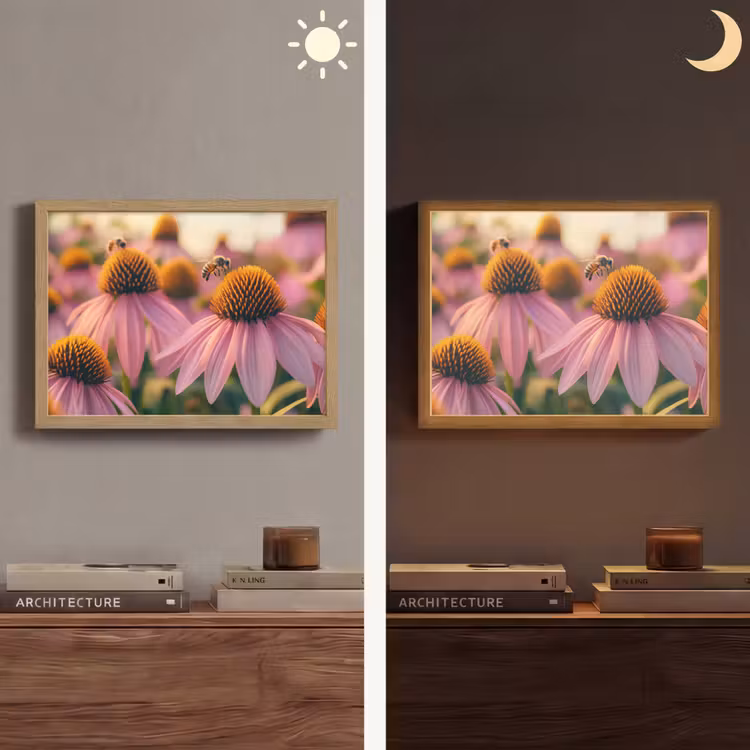 Lightbox - Wandlamp - Bloemen - Paars - Bijen — 6