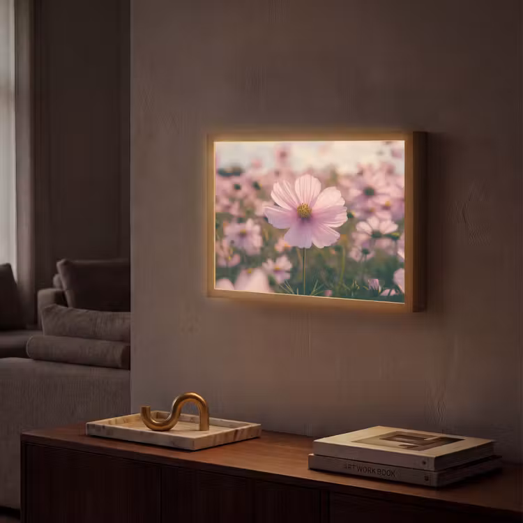 Lightbox - Wandlamp - Bloemen - Paars - Wazig — 2