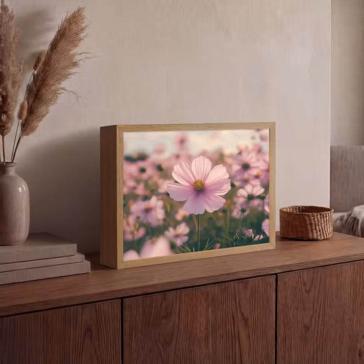 Lightbox - Wandlamp - Bloemen - Paars - Wazig — 4