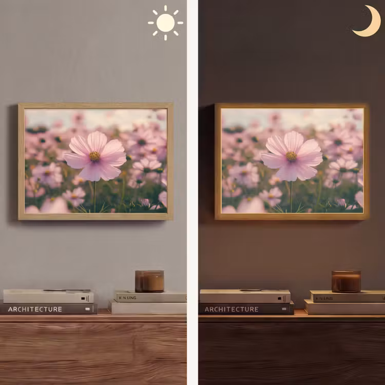 Lightbox - Wandlamp - Bloemen - Paars - Wazig — 6