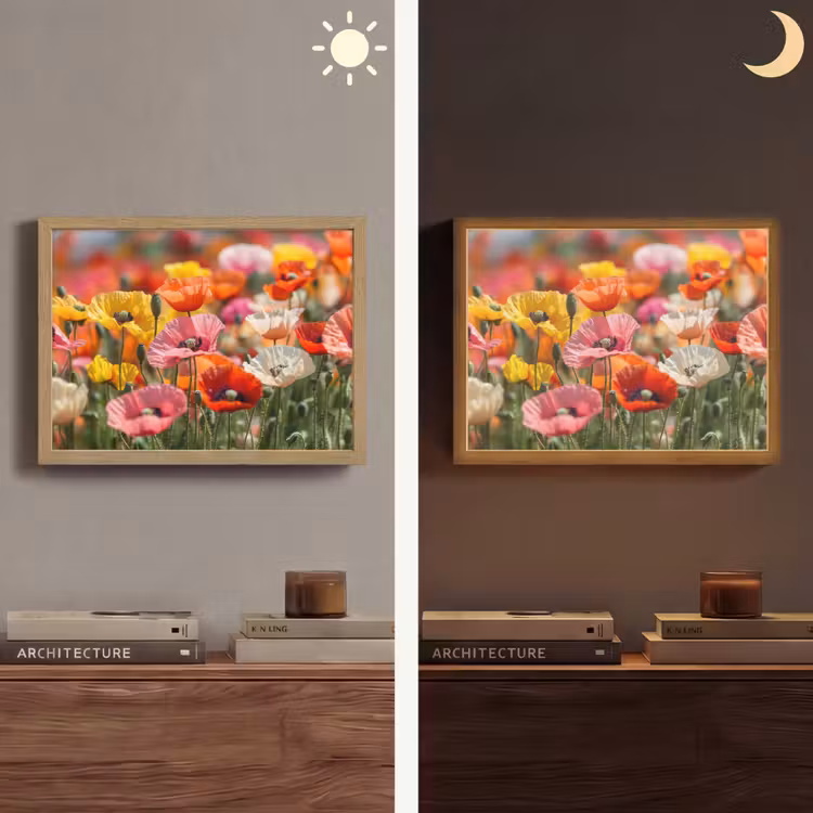 Lightbox - Wandlamp - Bloemenveld - Klaprozen - Kleurrijk — 6