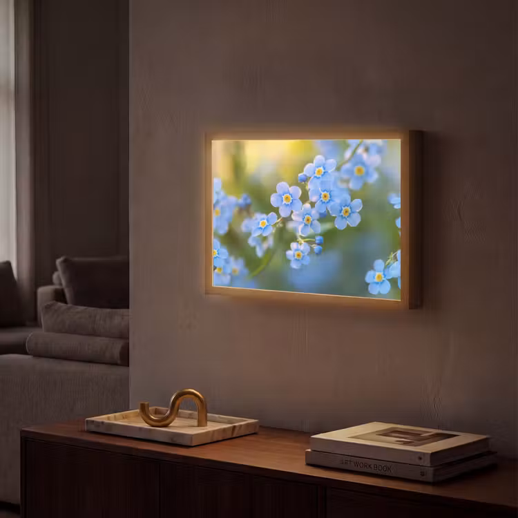 Lightbox - Wandlamp - Bloemetjes - Blauw - Vergeet mij nietjes — 2