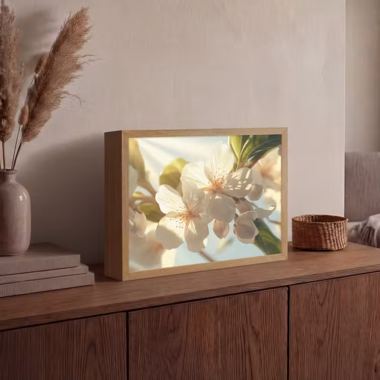 Lightbox - Wandlamp - Bloesems - Wit - Zonnestralen - Bloemblaadjes — 4