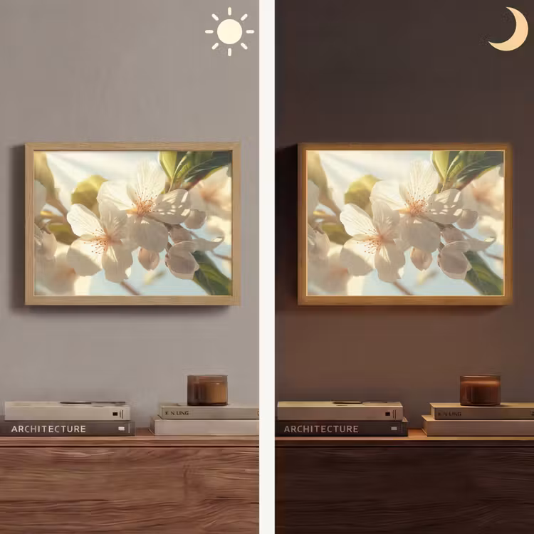 Lightbox - Wandlamp - Bloesems - Wit - Zonnestralen - Bloemblaadjes — 6