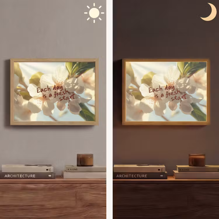 Lightbox - Wandlamp - Bloesems - Zonlicht - Quote - Wit — 6