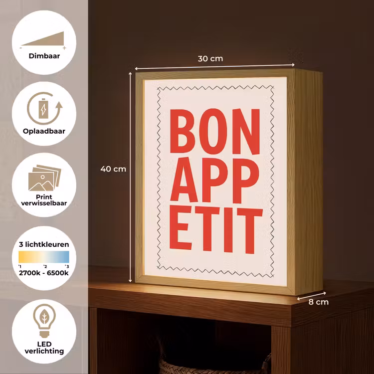 Lightbox - Wandlamp - Blokletters - Rood - Kartelrand — 9