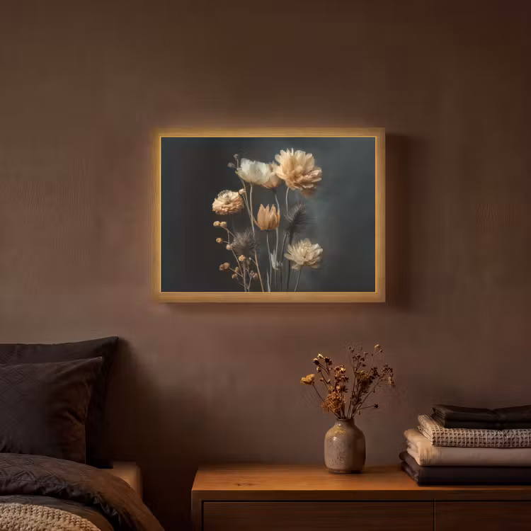 Lightbox - Wandlamp - Boeket - Bloemen - Licht - Zwart — 3