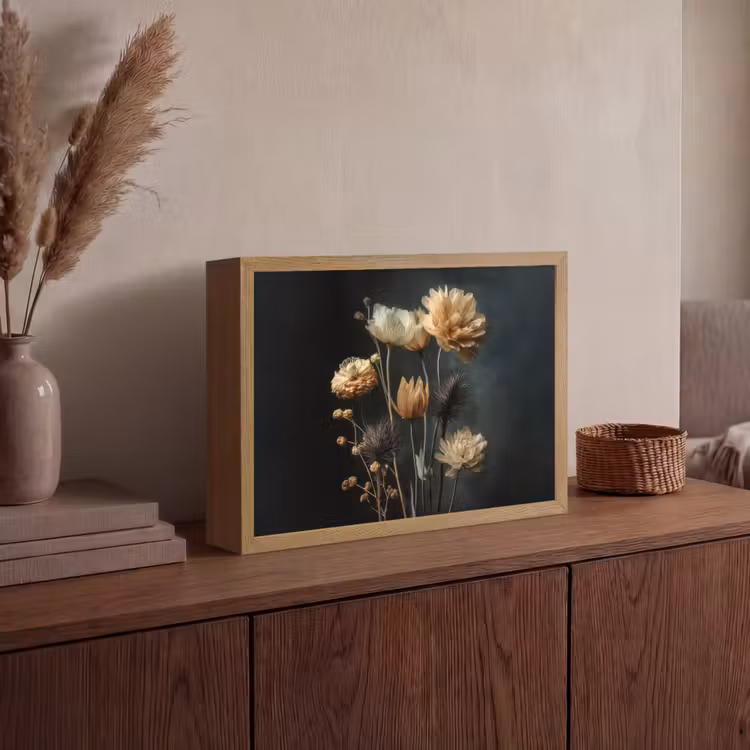 Lightbox - Wandlamp - Boeket - Bloemen - Licht - Zwart — 4