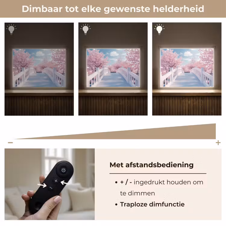 Lightbox - Wandlamp - Brug - Kersenbomen - Wit — 9