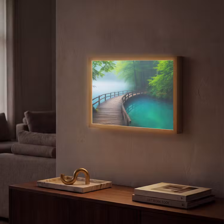 Lightbox - Wandlamp - Brug - Water - Rivier - Bos — 2