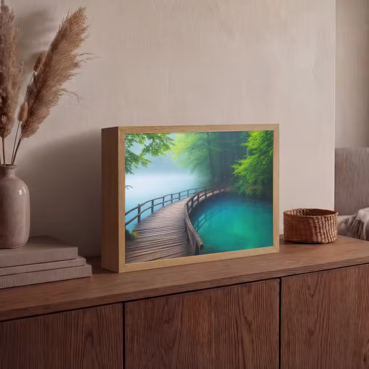 Lightbox - Wandlamp - Brug - Water - Rivier - Bos — 4