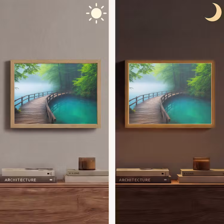 Lightbox - Wandlamp - Brug - Water - Rivier - Bos — 6