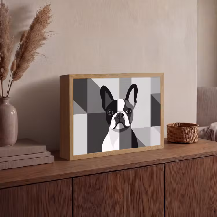 Lightbox - Wandlamp - Buldog - Zwart - Abstract - Vlakken — 4