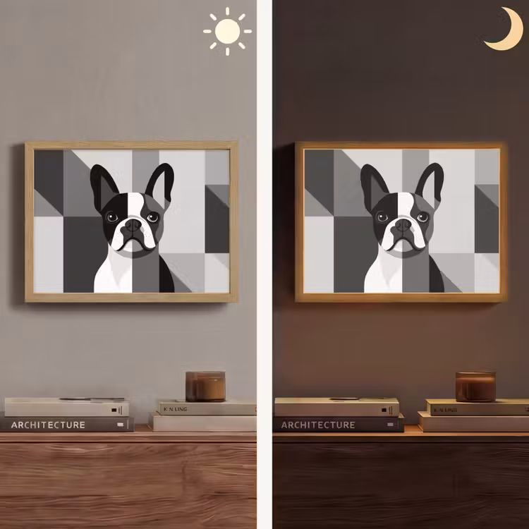 Lightbox - Wandlamp - Buldog - Zwart - Abstract - Vlakken — 6