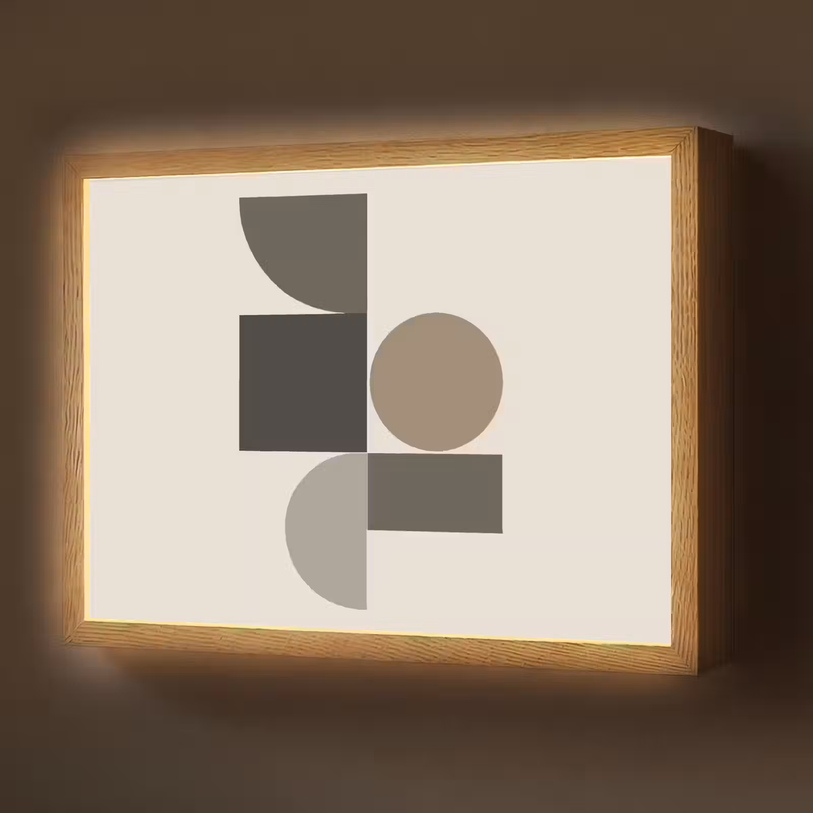 Lightbox - Wandlamp - Aardetinten - Abstracte compositie - Eenvoudige vormen — 1