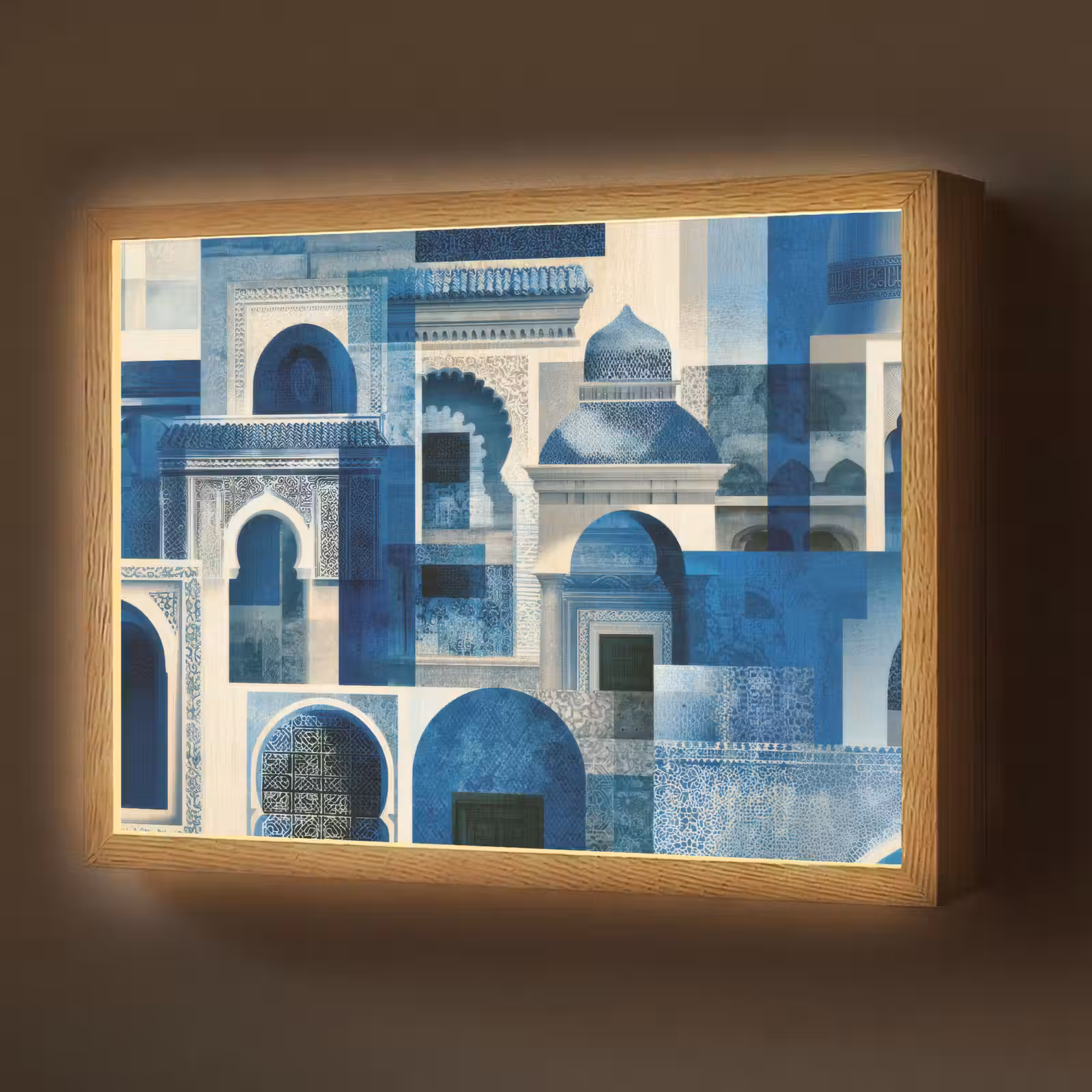 Lightbox - Wandlamp - Abstract - Islamitisch - Blauw - Wit — 1