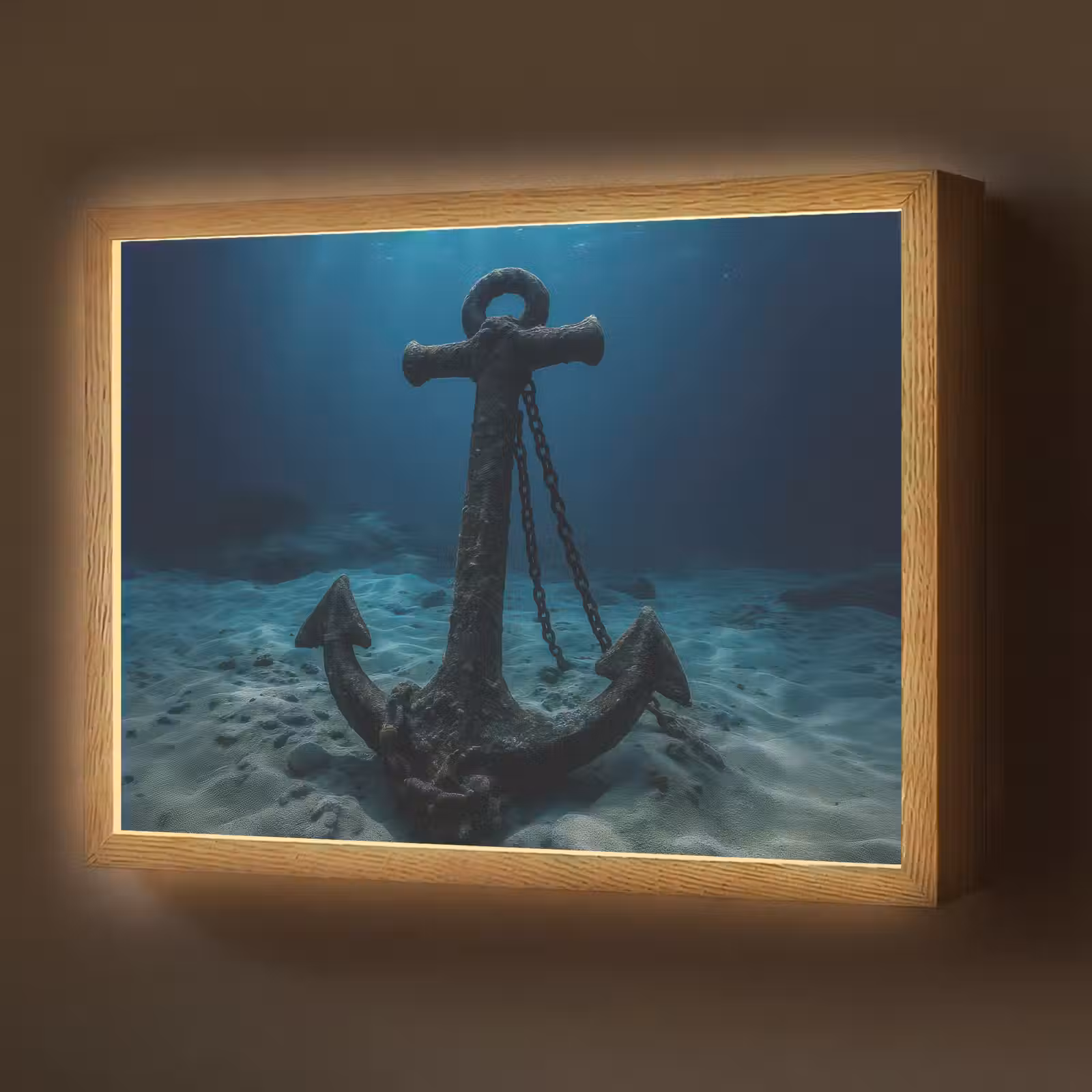Lightbox - Wandlamp - Anker - Ijzer - Zeebodem - Zand — 1