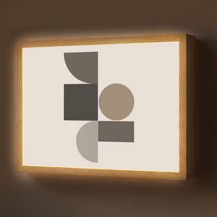 Lightbox - Wandlamp - Aardetinten - Abstracte compositie - Eenvoudige vormen — 1