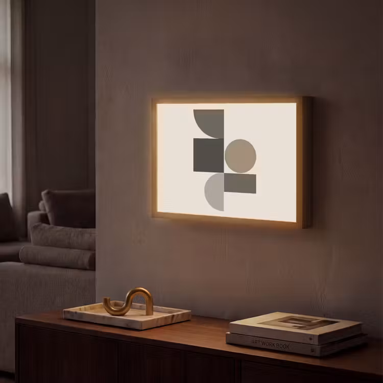 Lightbox - Wandlamp - Aardetinten - Abstracte compositie - Eenvoudige vormen — 2