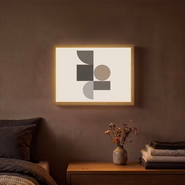 Lightbox - Wandlamp - Aardetinten - Abstracte compositie - Eenvoudige vormen — 3