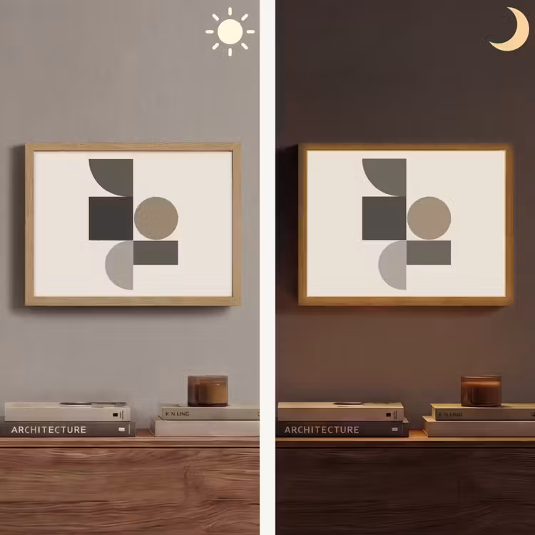 Lightbox - Wandlamp - Aardetinten - Abstracte compositie - Eenvoudige vormen — 6