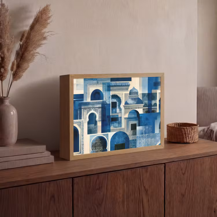 Lightbox - Wandlamp - Abstract - Islamitisch - Blauw - Wit — 4