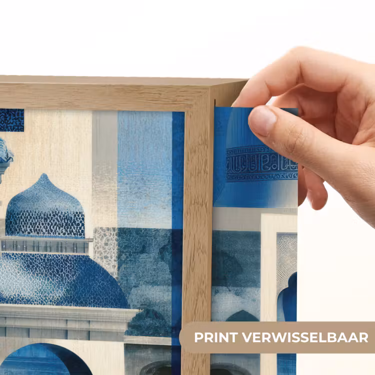 Lightbox - Wandlamp - Abstract - Islamitisch - Blauw - Wit — 5