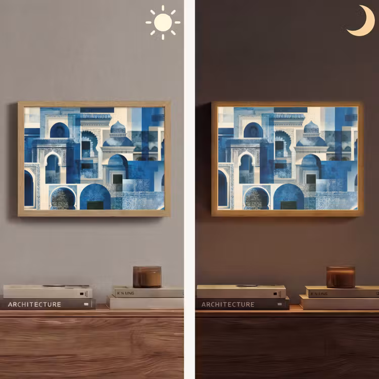 Lightbox - Wandlamp - Abstract - Islamitisch - Blauw - Wit — 6