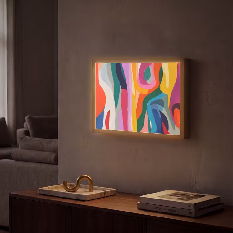 Lightbox - Wandlamp - Abstract - Kleurrijk - Golven - Lijnen — 2