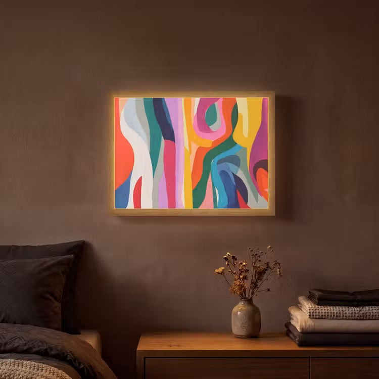 Lightbox - Wandlamp - Abstract - Kleurrijk - Golven - Lijnen — 3