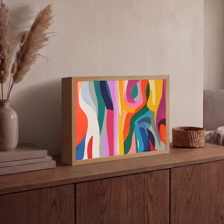 Lightbox - Wandlamp - Abstract - Kleurrijk - Golven - Lijnen — 4