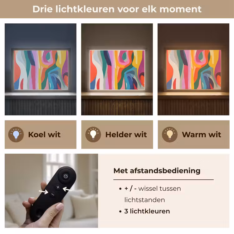 Lightbox - Wandlamp - Abstract - Kleurrijk - Golven - Lijnen — 8