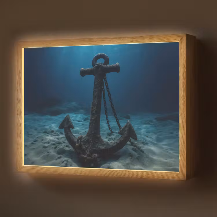 Lightbox - Wandlamp - Anker - Ijzer - Zeebodem - Zand — 1